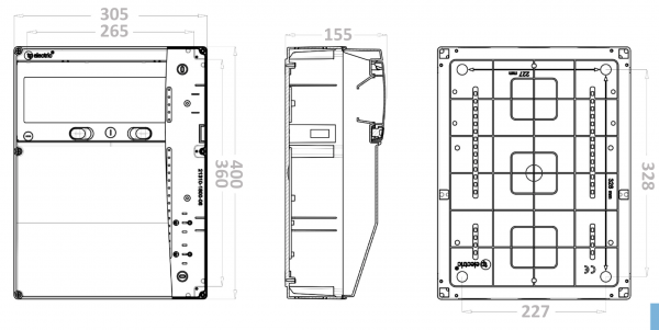 Stromverteiler Leergehäuse IP65 - 15 Module
